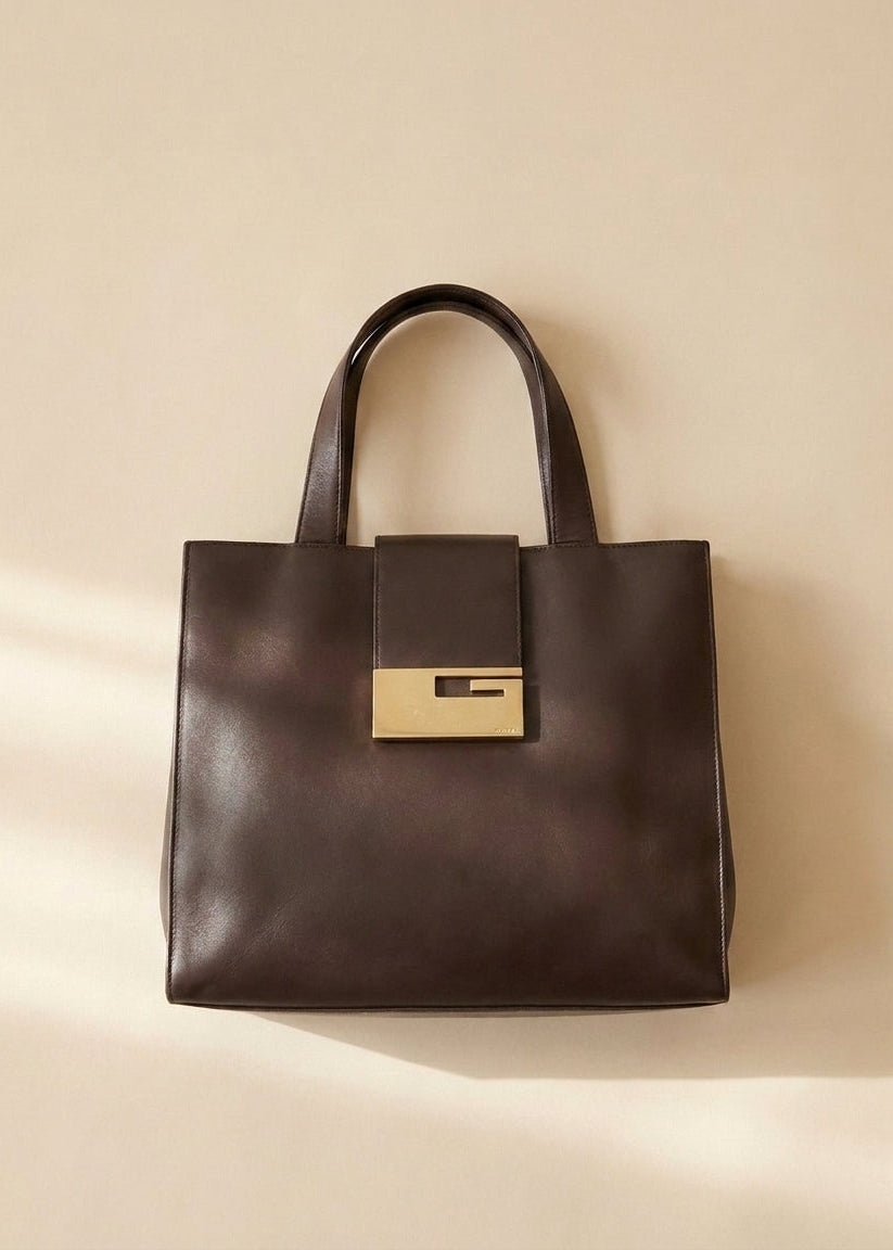 Gucci Tom Ford Brown Leather Handbag