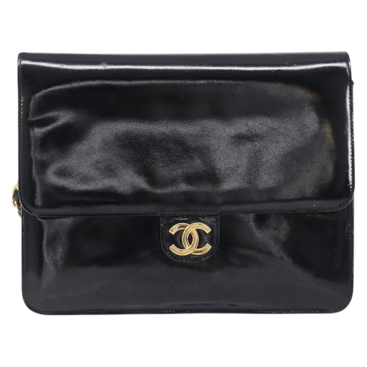 Chanel Black Patent Flap Bag