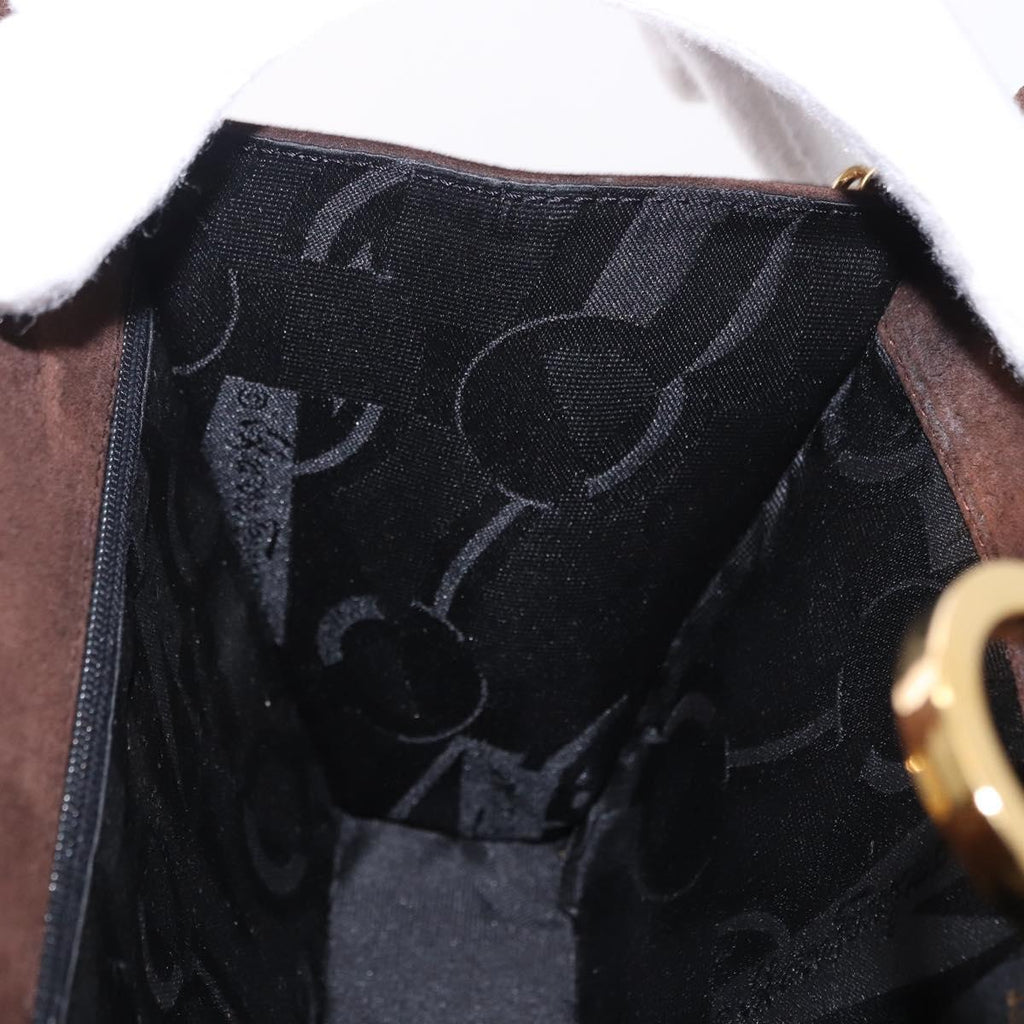 Ferragamo Brown Suede Shoulder Bag
