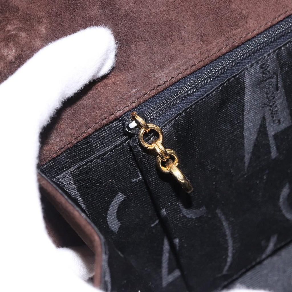 Ferragamo Brown Suede Shoulder Bag