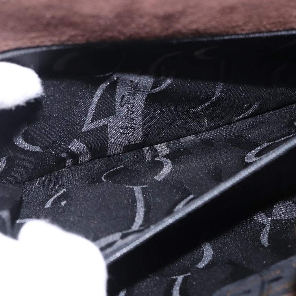 Ferragamo Brown Suede Shoulder Bag