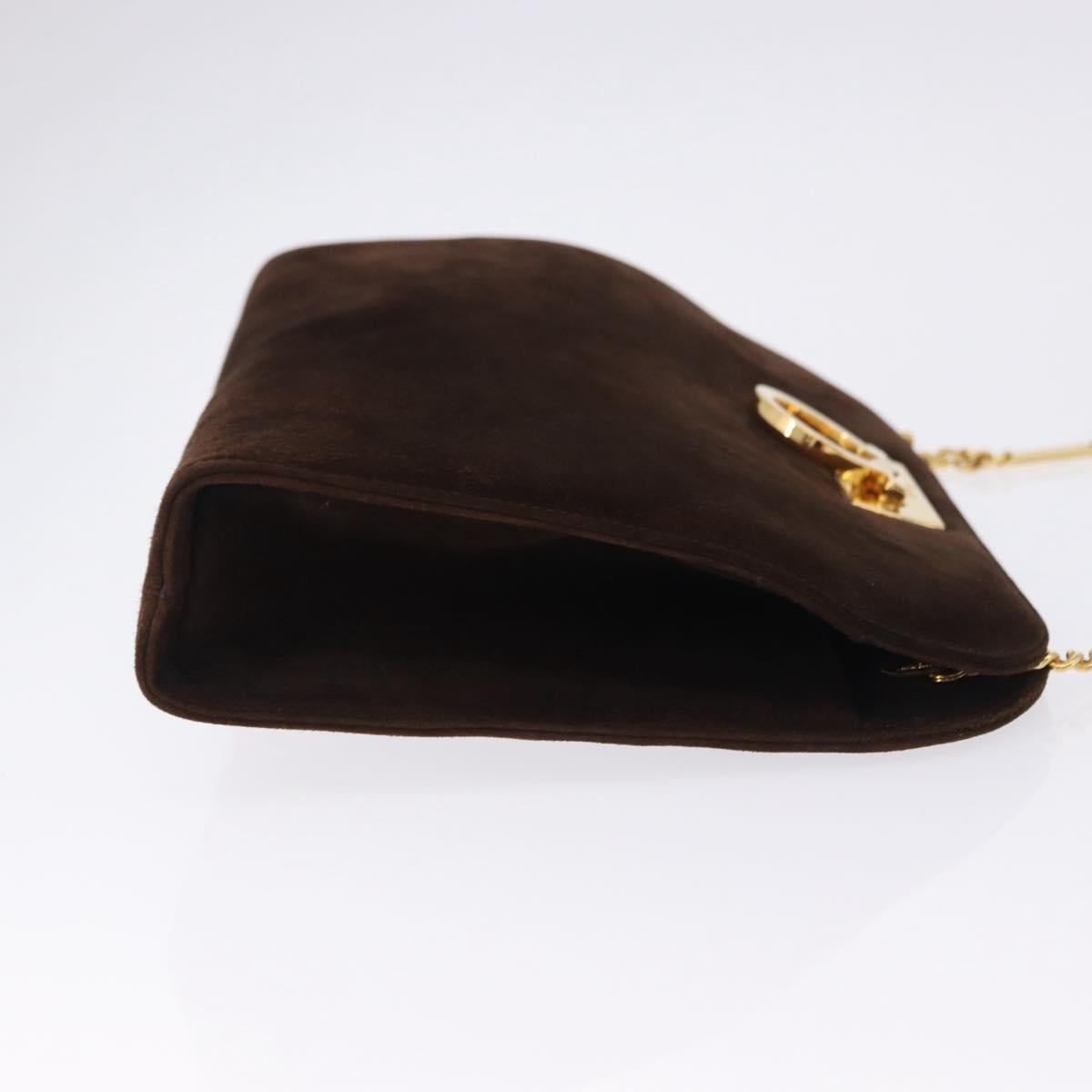 Ferragamo Brown Suede Shoulder Bag