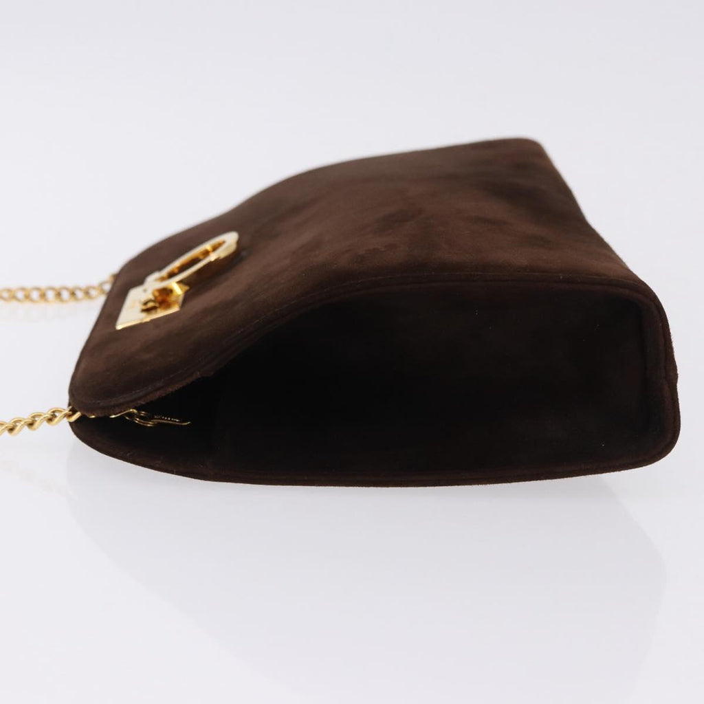 Ferragamo Brown Suede Shoulder Bag