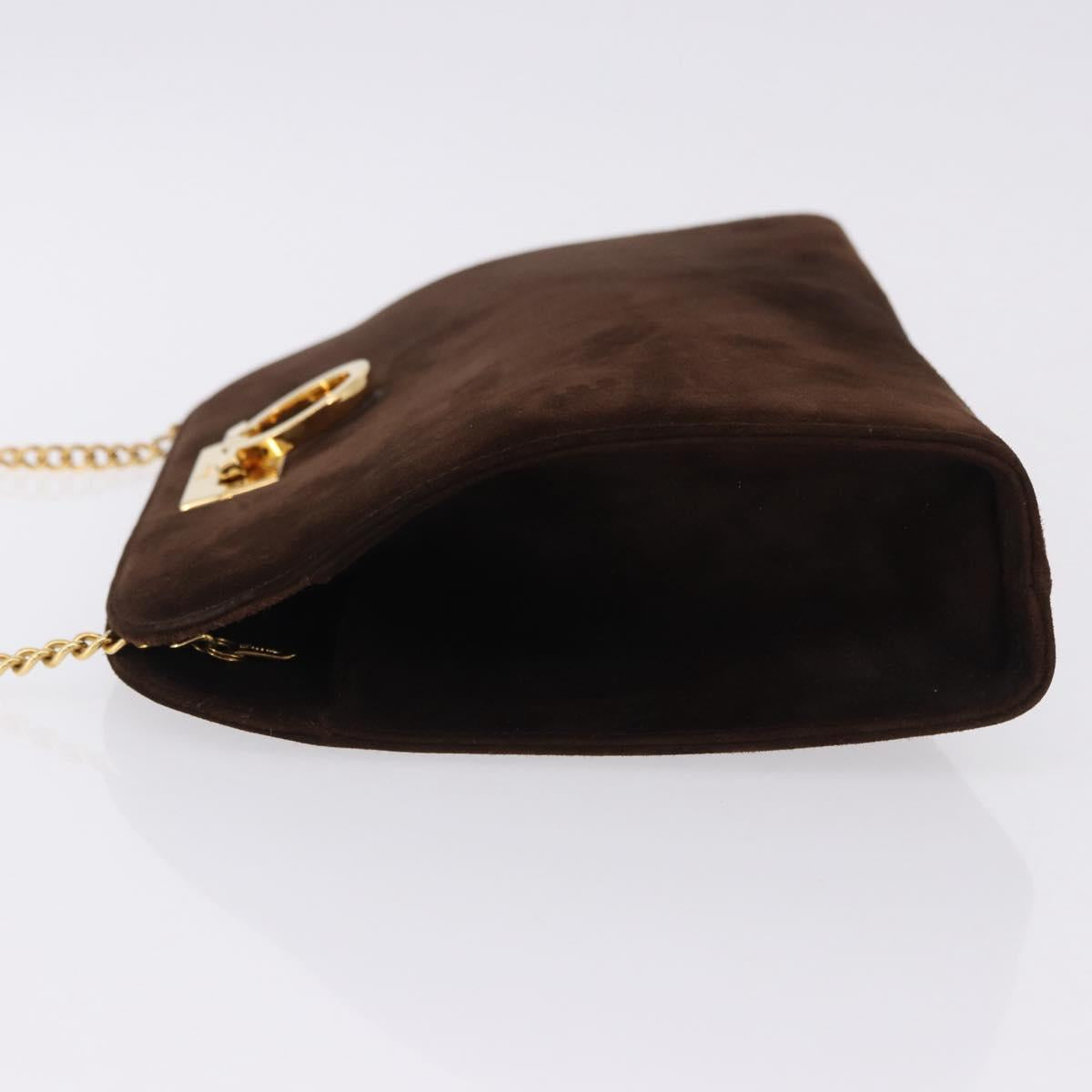 Ferragamo Brown Suede Shoulder Bag