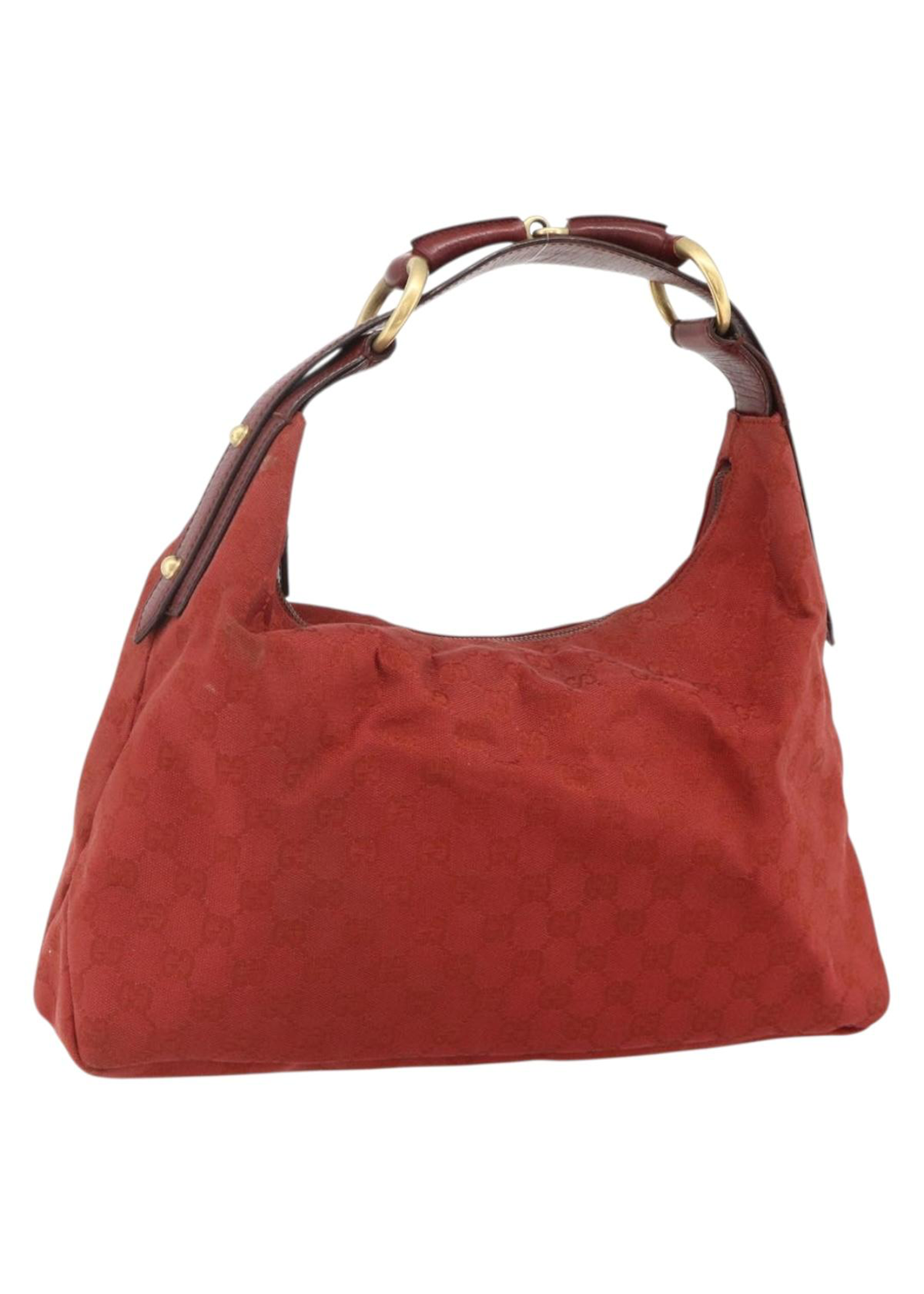 Gucci Red Horsebit Hobo Bag