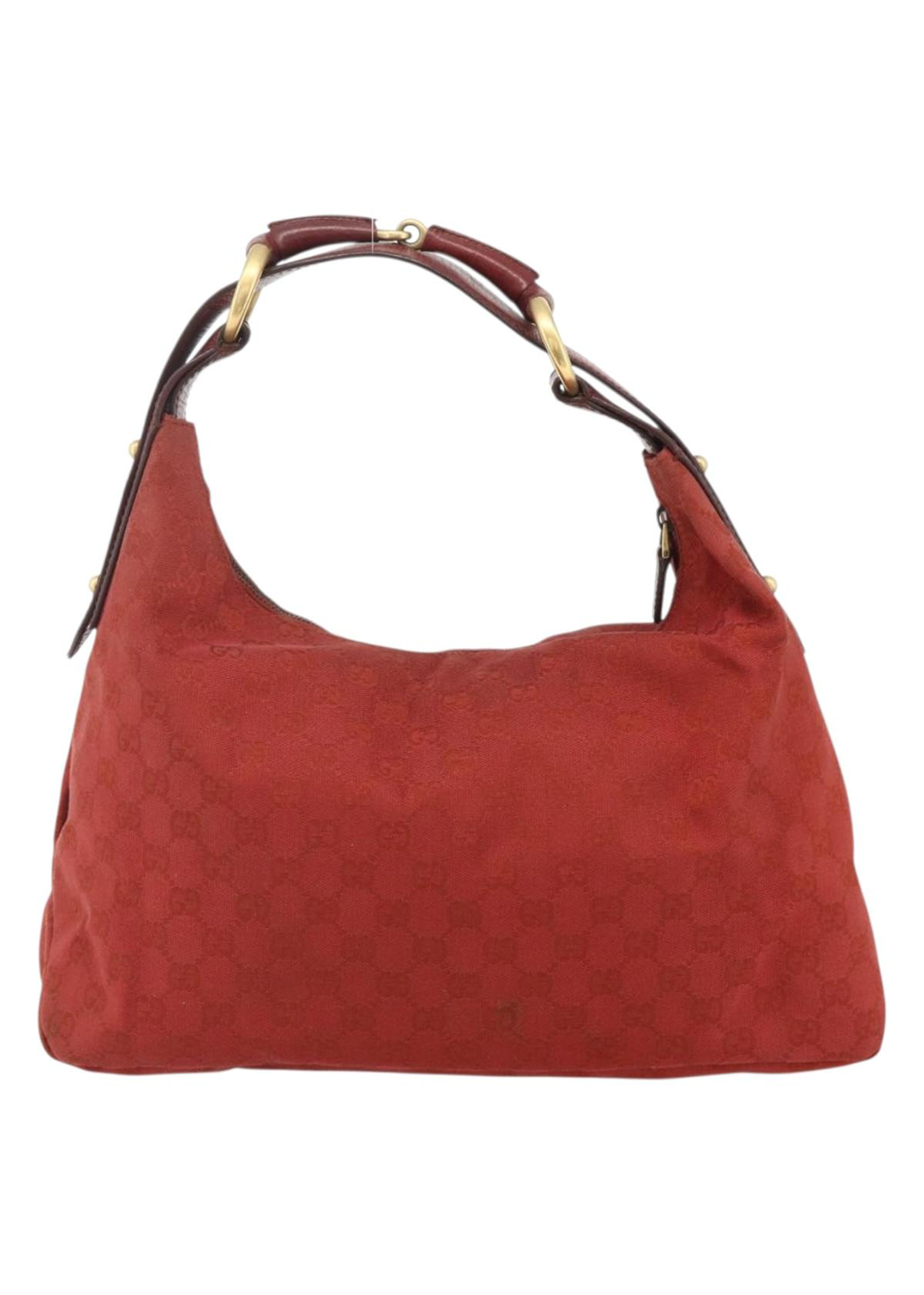 Gucci Red Horsebit Hobo Bag