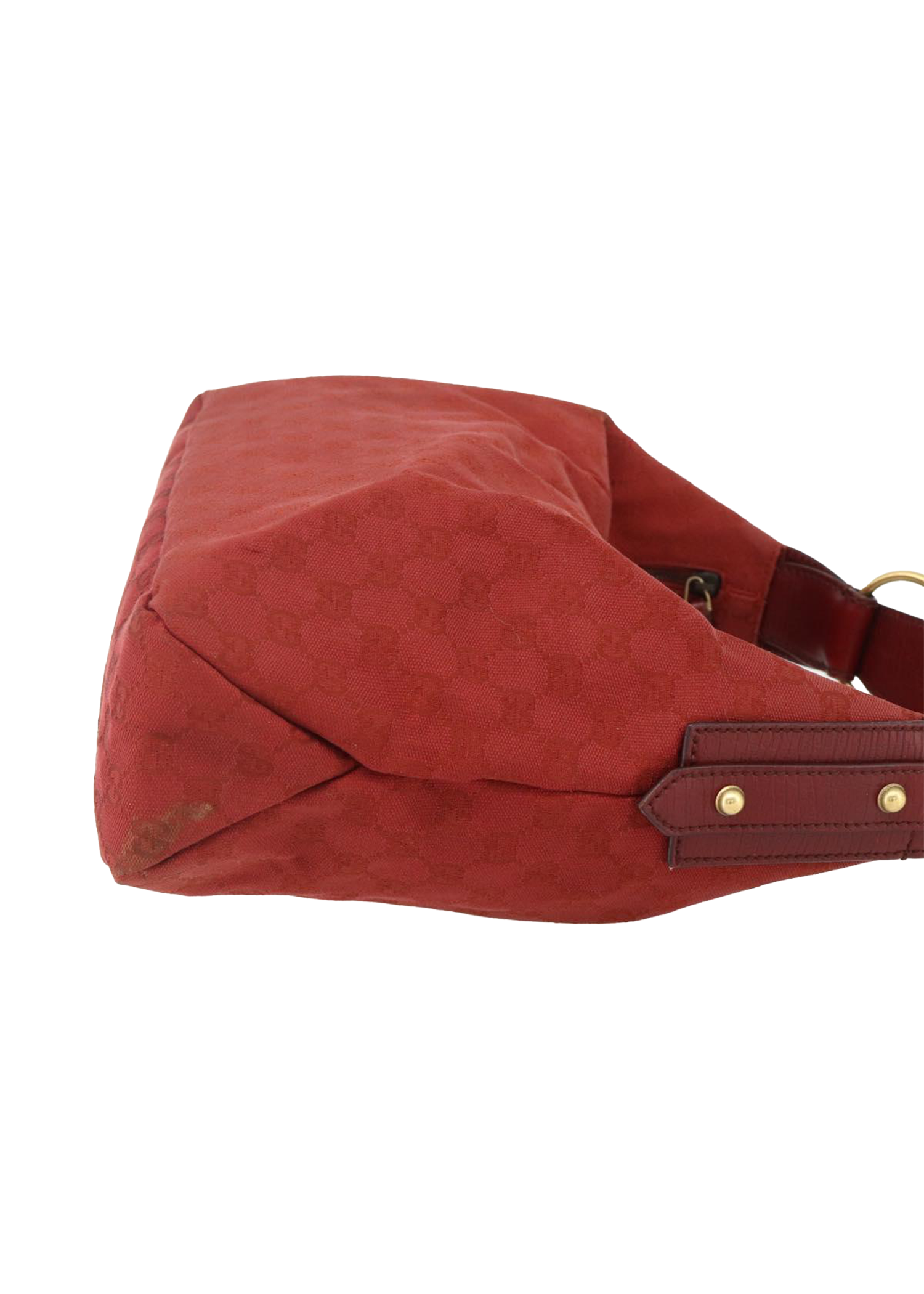 Gucci Red Horsebit Hobo Bag