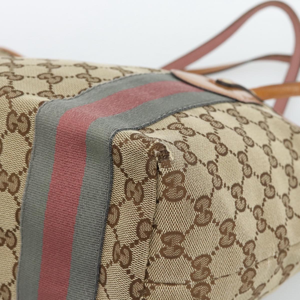 Gucci Brown Monogram Striped Tote