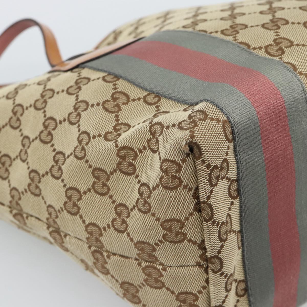 Gucci Brown Monogram Striped Tote