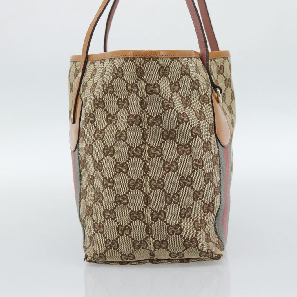 Gucci Brown Monogram Striped Tote