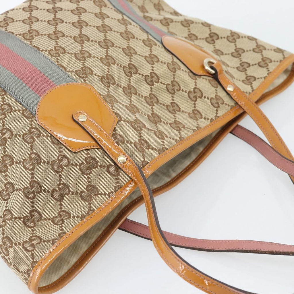 Gucci Brown Monogram Striped Tote