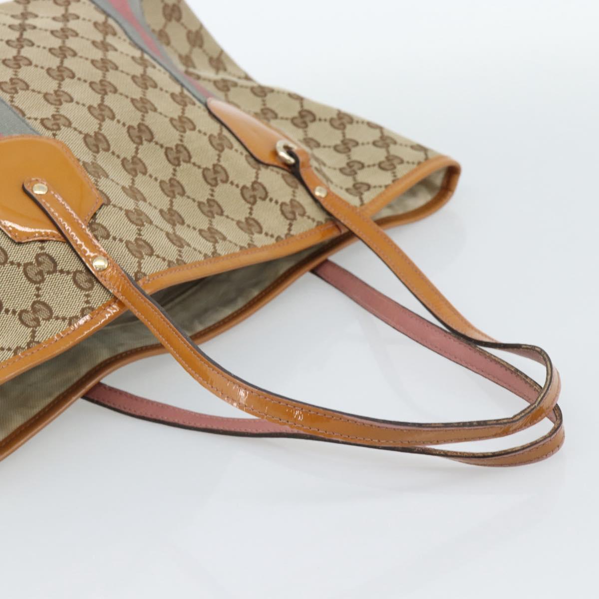 Gucci Brown Monogram Striped Tote