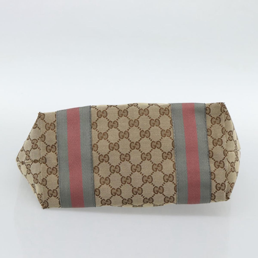 Gucci Brown Monogram Striped Tote