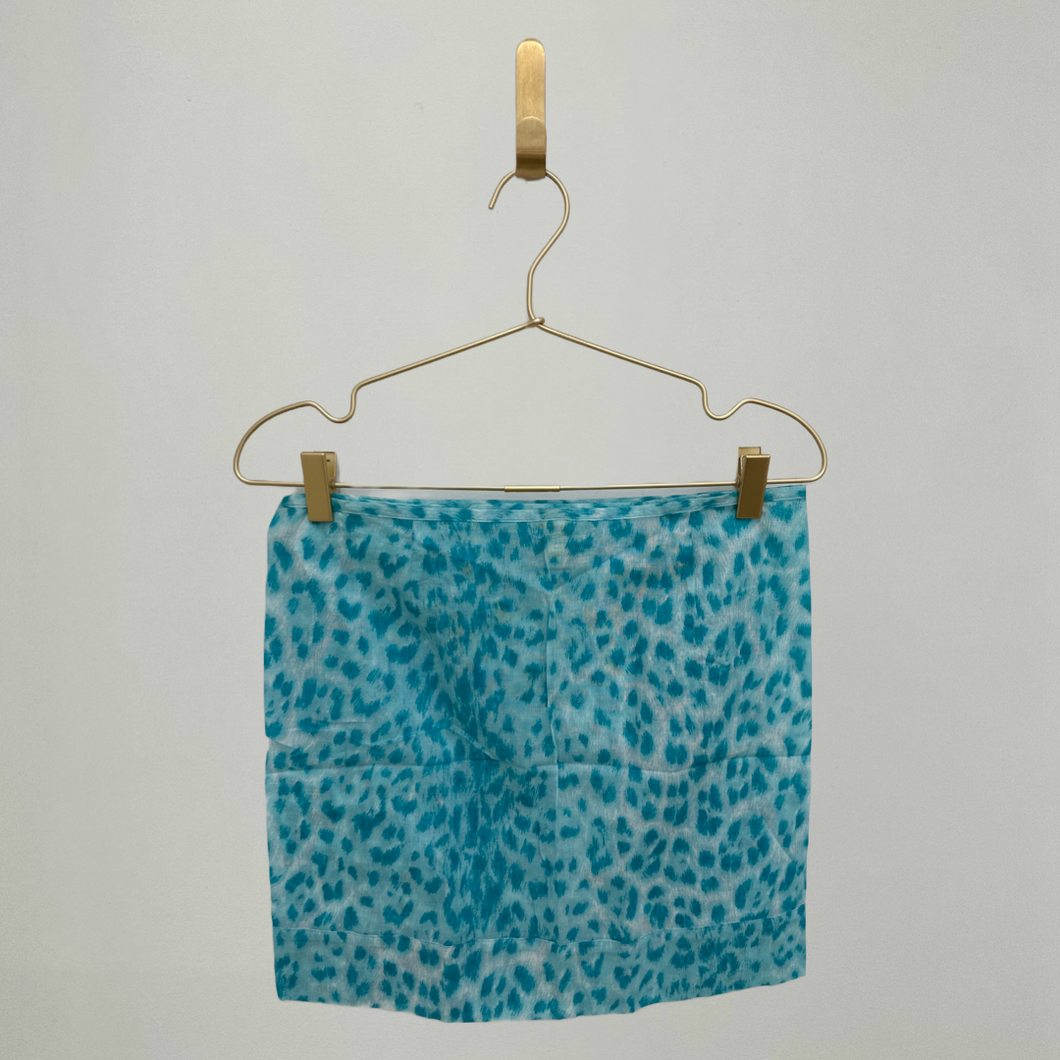 Moschino Blue Animal Print Wrap Skirt