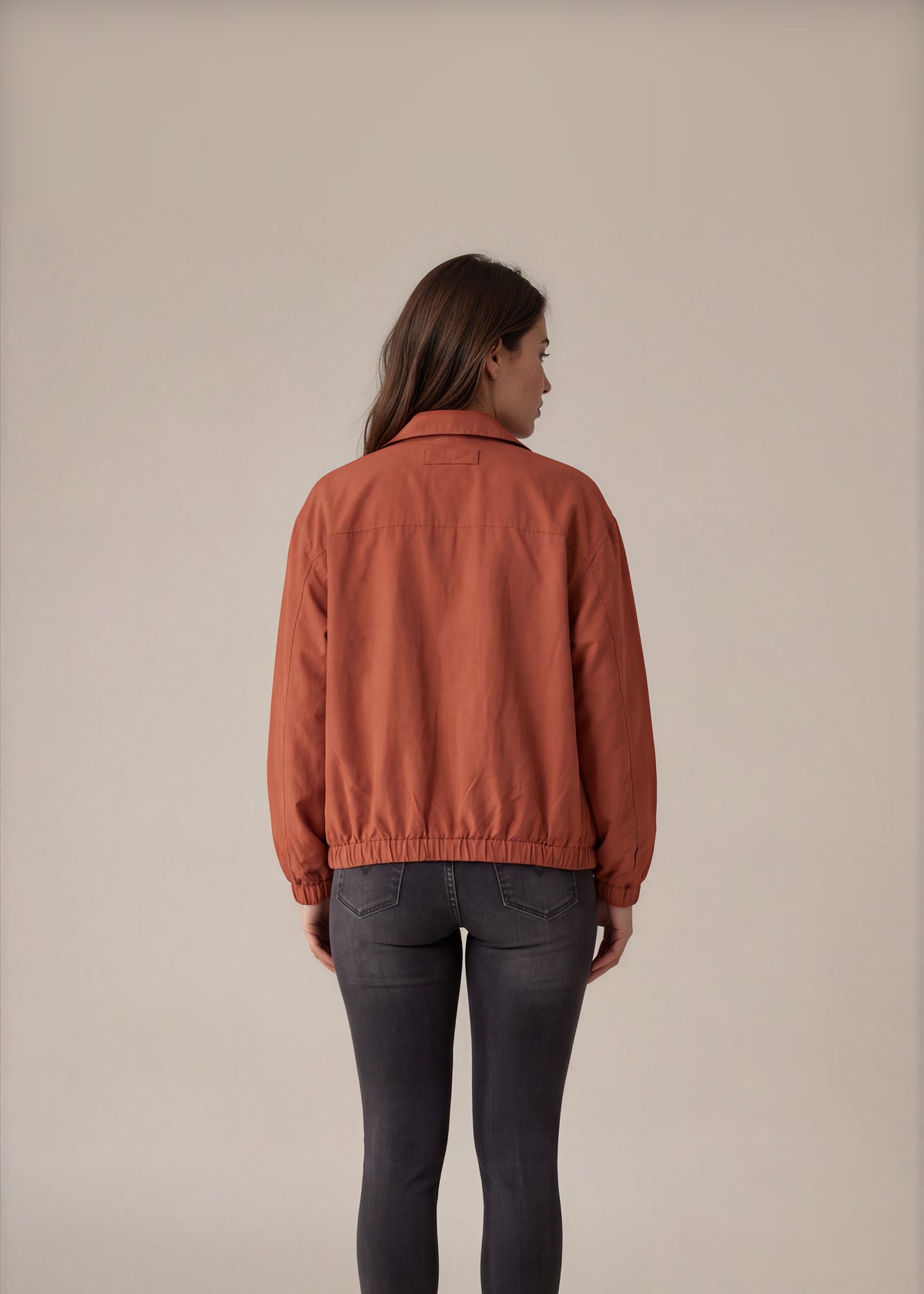 YSL Burnt Orange Harrington Jacket back
