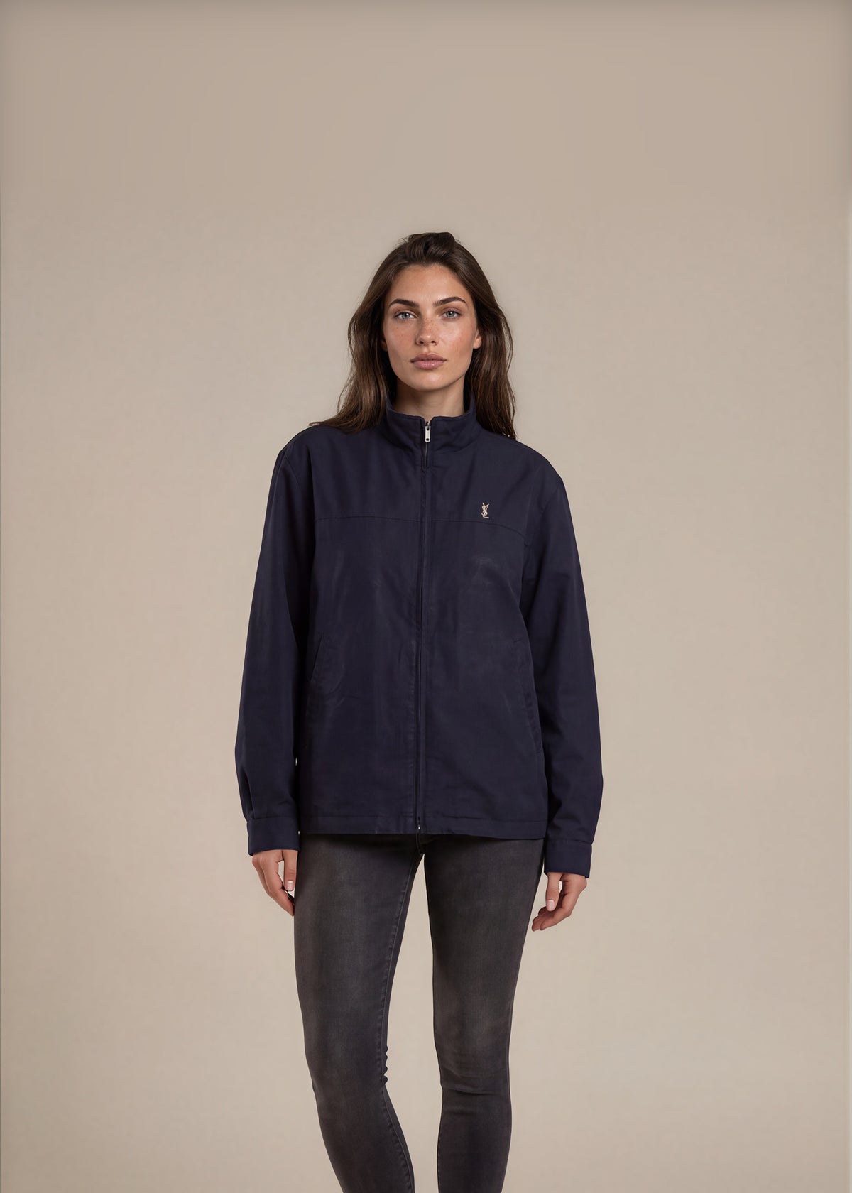 YSL Navy Bomber Jacket front