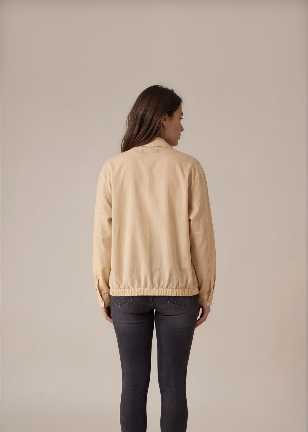 YSL Beige Harrington Jacket back