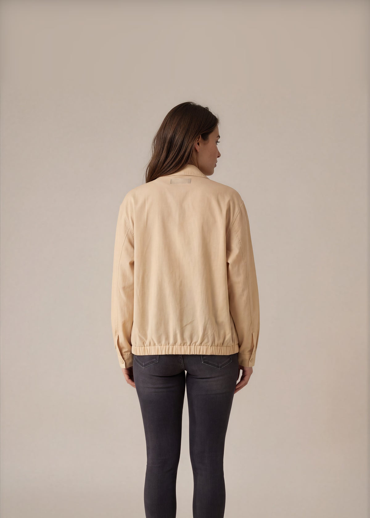 YSL Beige Harrington Jacket back