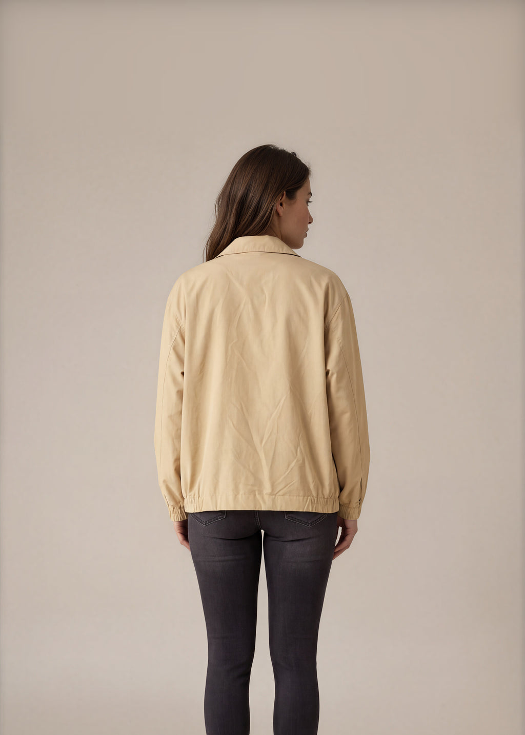 YSL Butter Yellow Harrington Jacket back