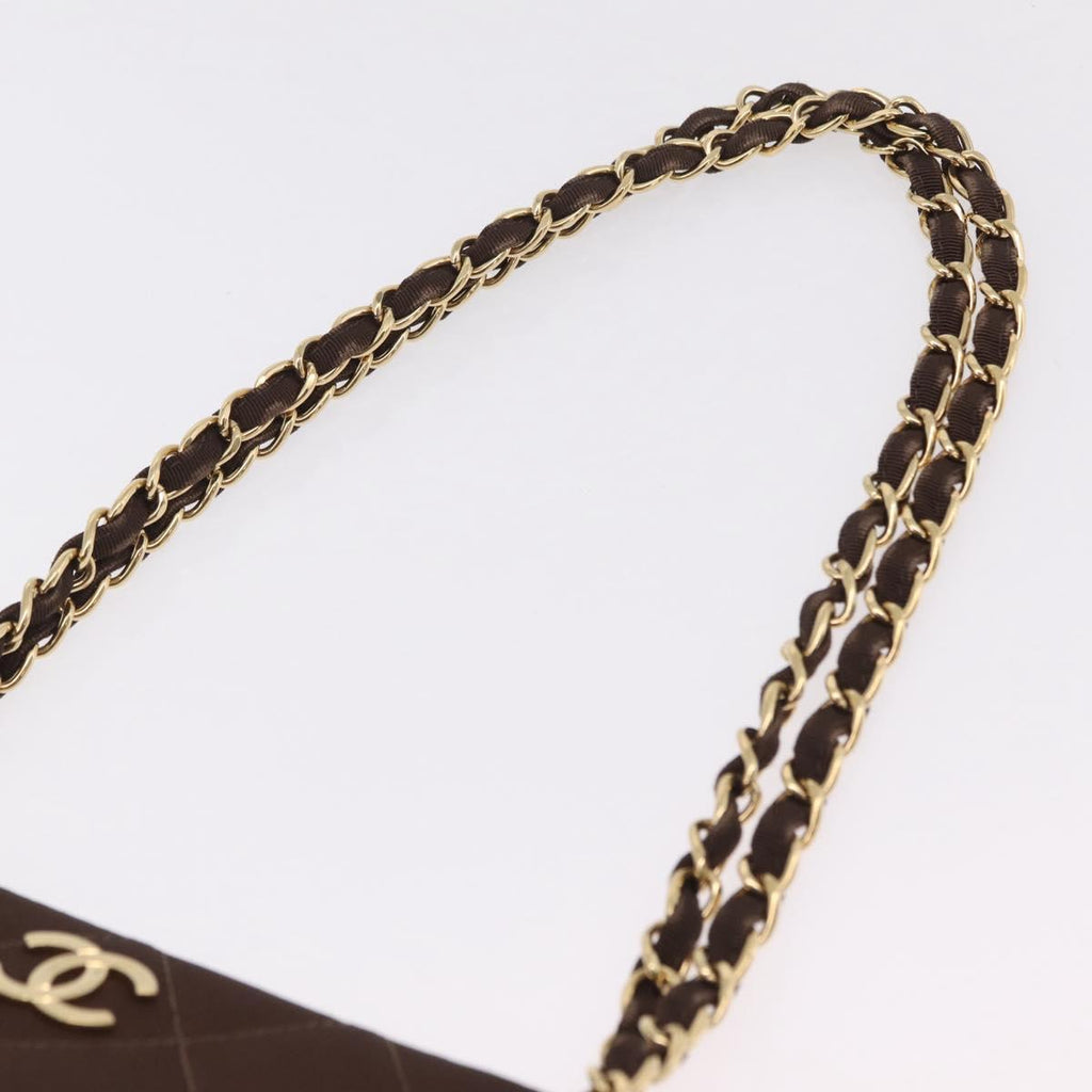 Chanel Brown Cotton Shoulder Bag