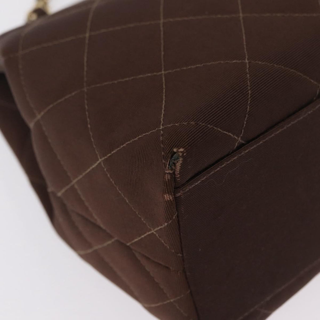 Chanel Brown Cotton Shoulder Bag