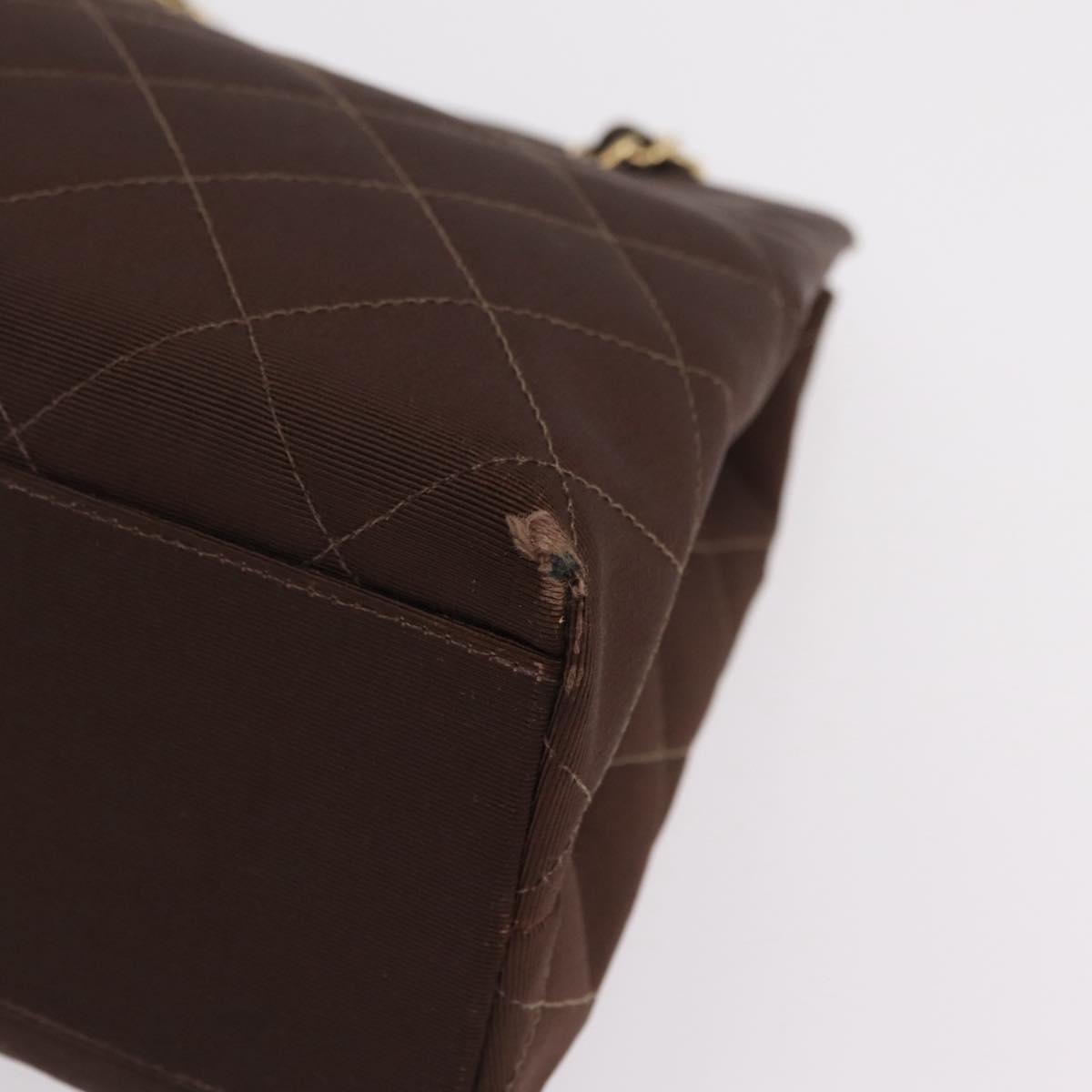 Chanel Brown Cotton Shoulder Bag