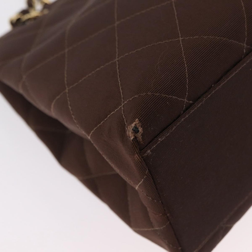 Chanel Brown Cotton Shoulder Bag