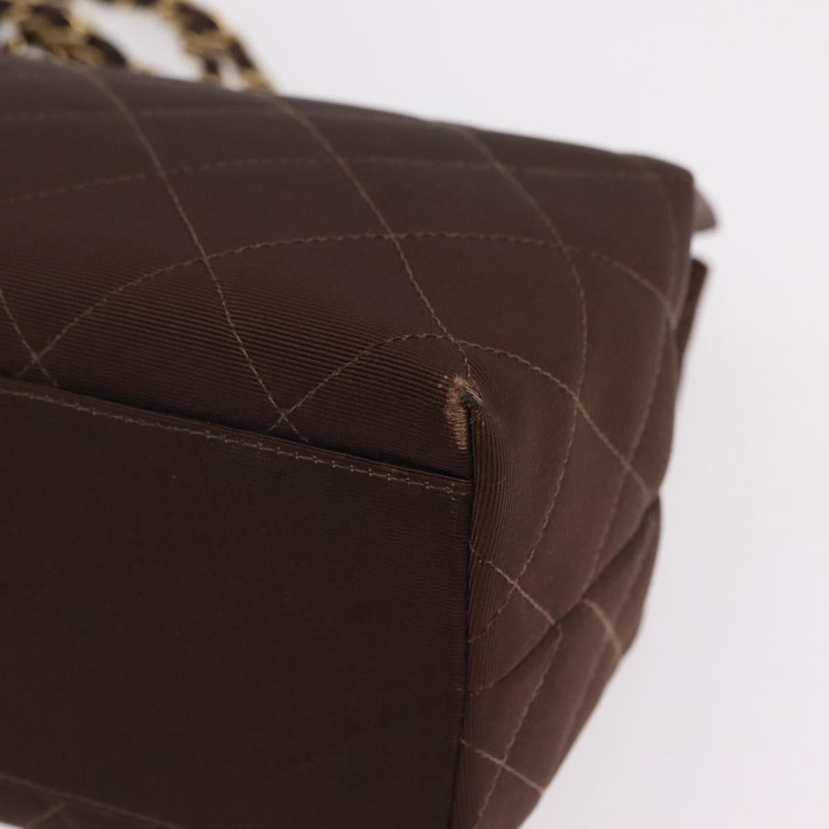 Chanel Brown Cotton Shoulder Bag