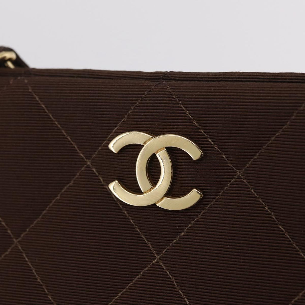 Chanel Brown Cotton Shoulder Bag