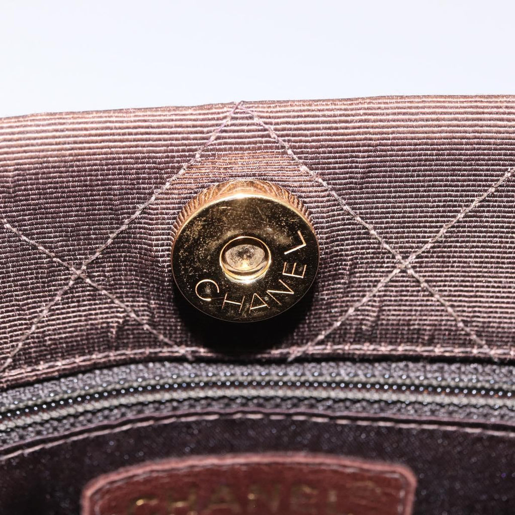 Chanel Brown Cotton Shoulder Bag