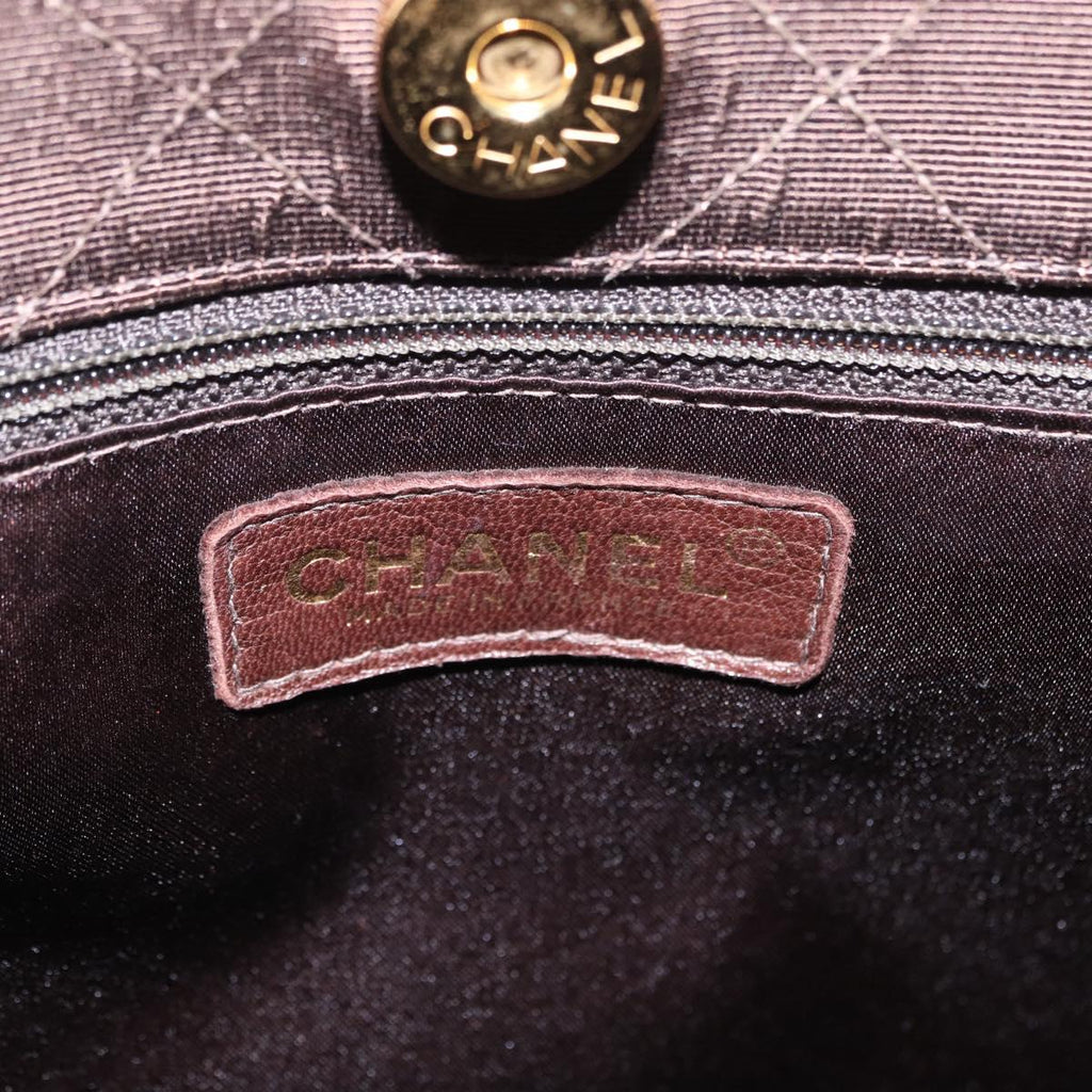 Chanel Brown Cotton Shoulder Bag