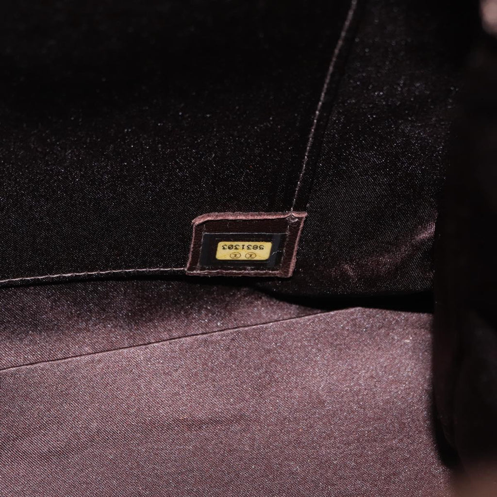 Chanel Brown Cotton Shoulder Bag