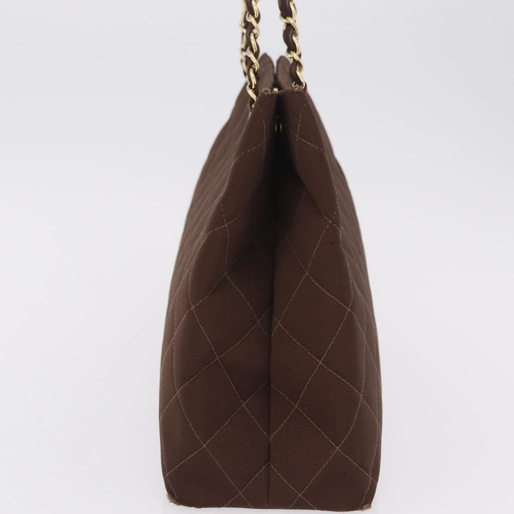 Chanel Brown Cotton Shoulder Bag