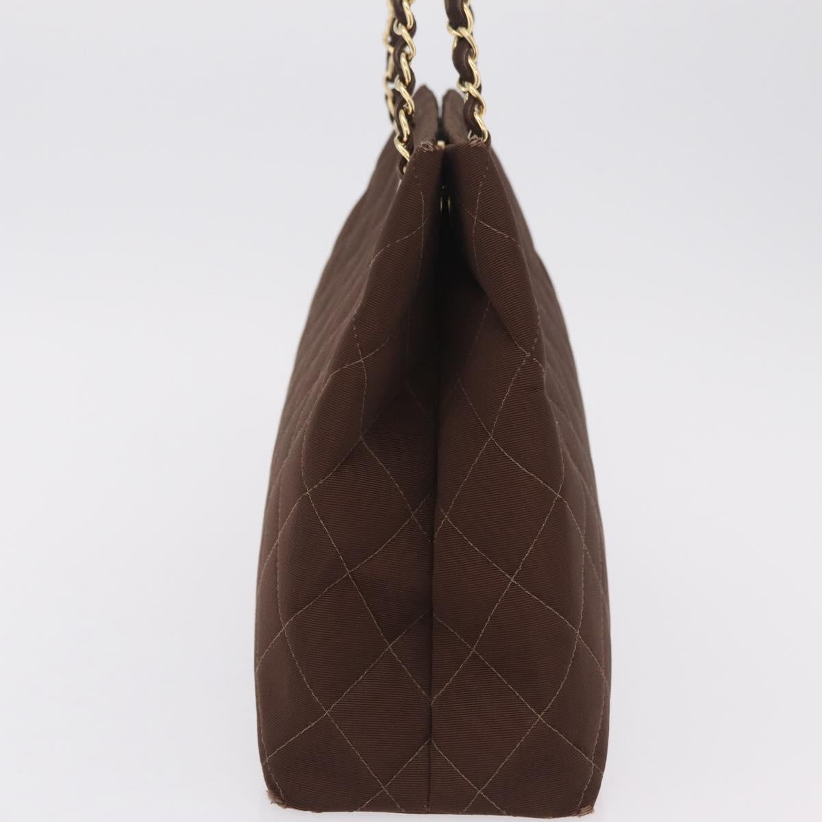 Chanel Brown Cotton Shoulder Bag