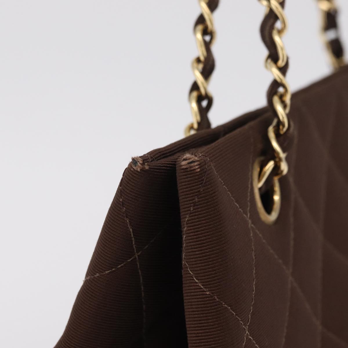 Chanel Brown Cotton Shoulder Bag