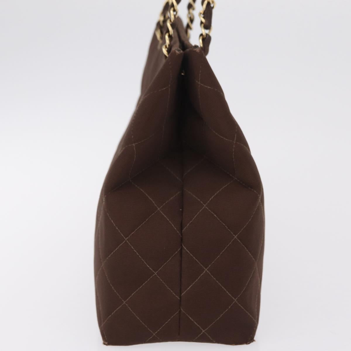 Chanel Brown Cotton Shoulder Bag