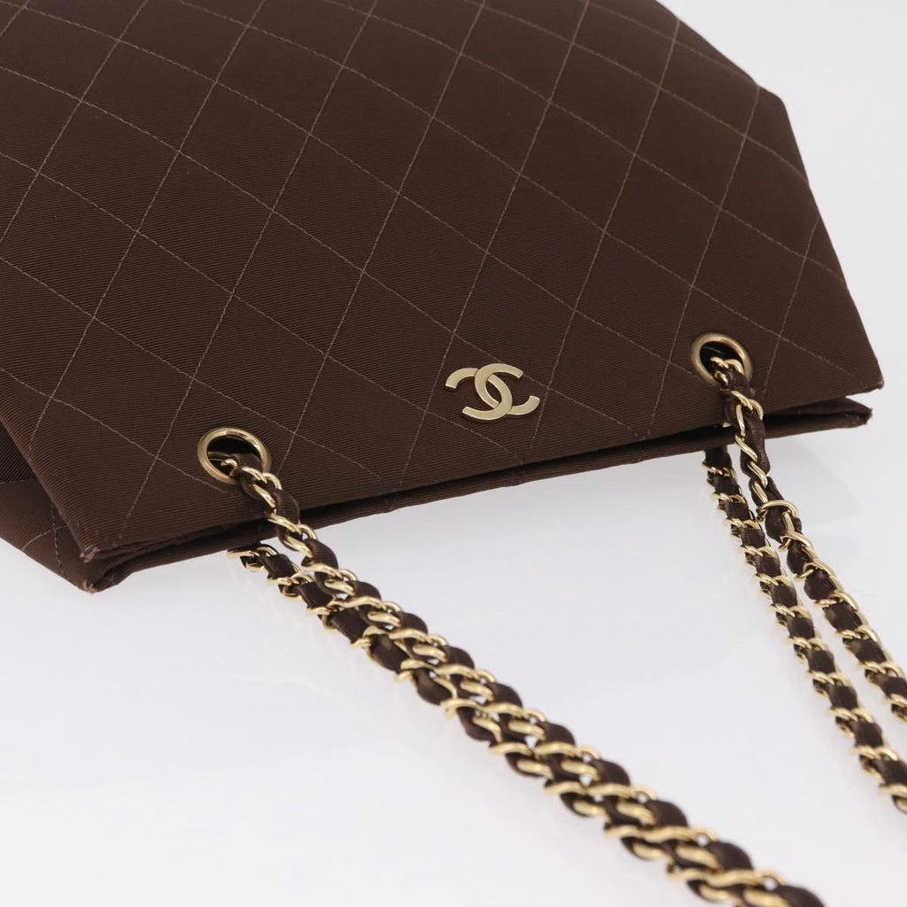 Chanel Brown Cotton Shoulder Bag