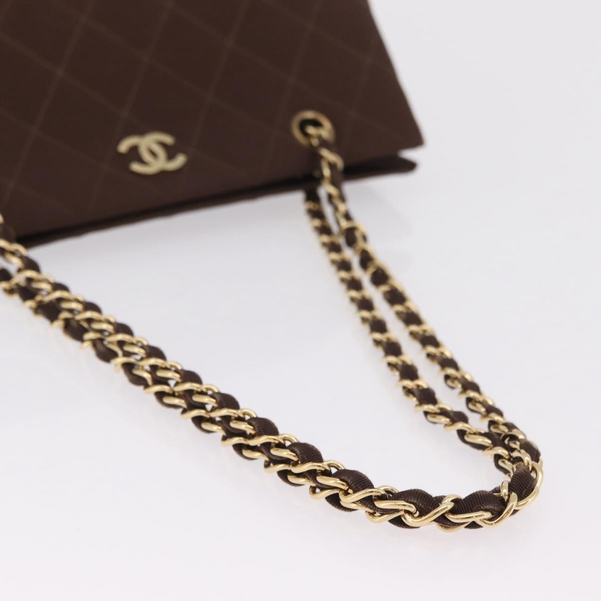 Chanel Brown Cotton Shoulder Bag
