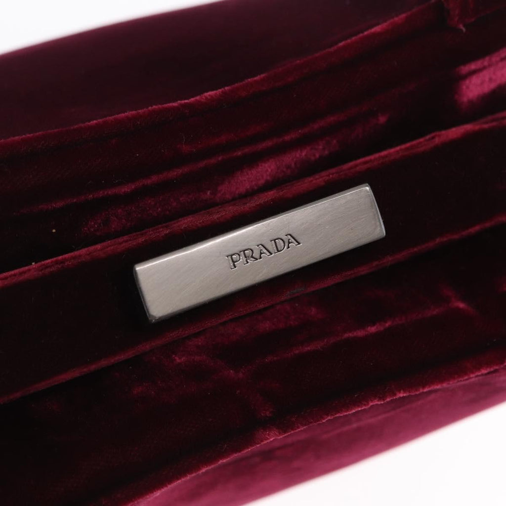 Prada Burgundy Velvet Handbag