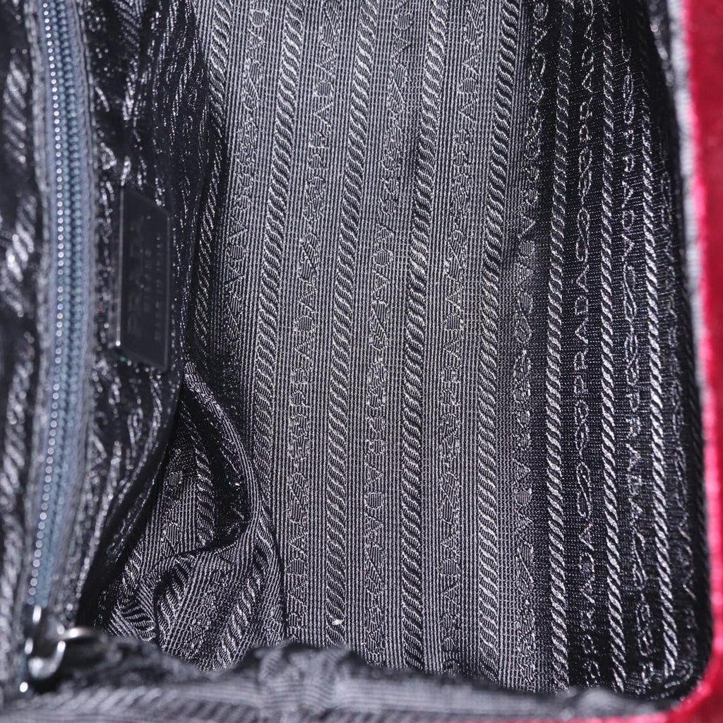 Prada Burgundy Velvet Handbag
