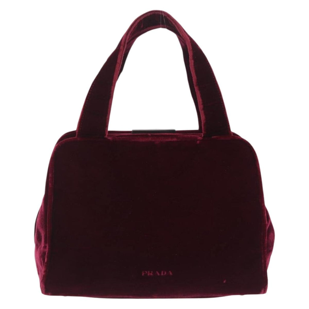 Prada Burgundy Velvet Handbag