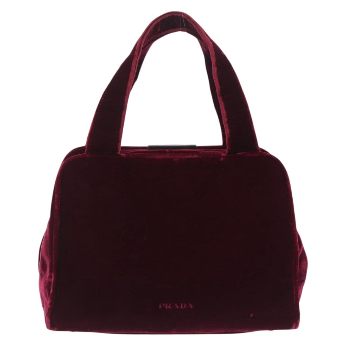 Prada Burgundy Velvet Handbag