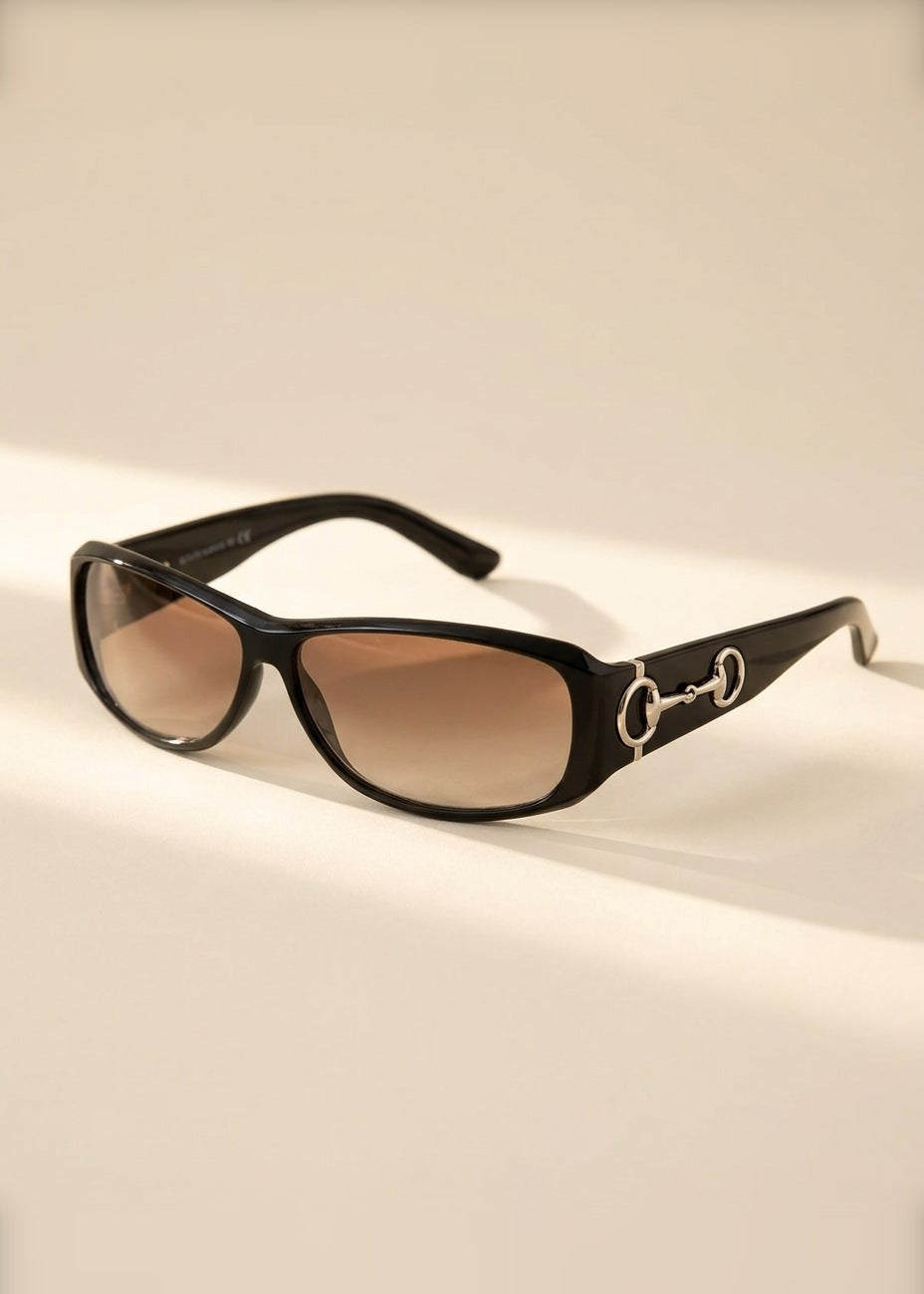 Gucci Black Horsebit Square Sunglasses cover