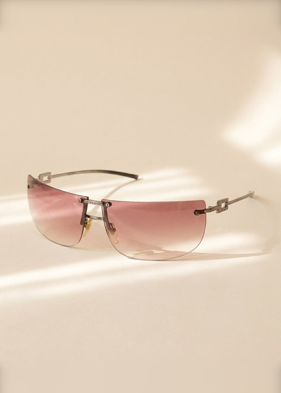 Gucci Gold Shield Gradient Sunglasses cover