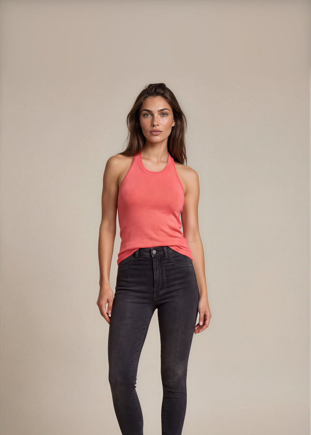Ralph Lauren Red Cashmere Halter Sweater front