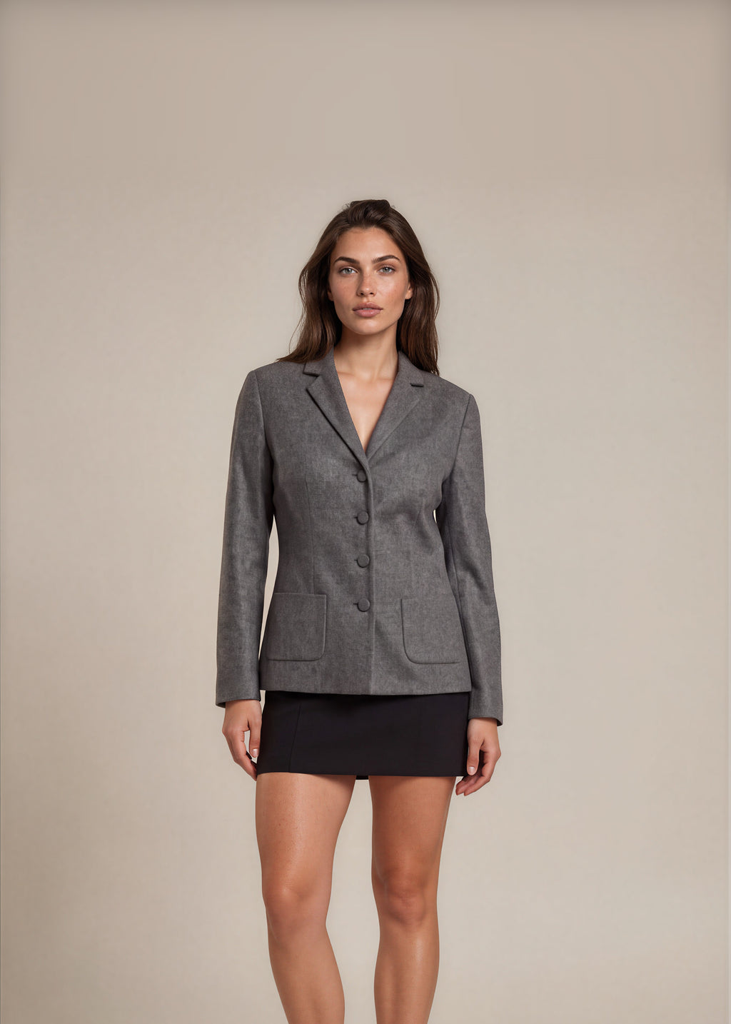 Prada Grey Wool Blazer front