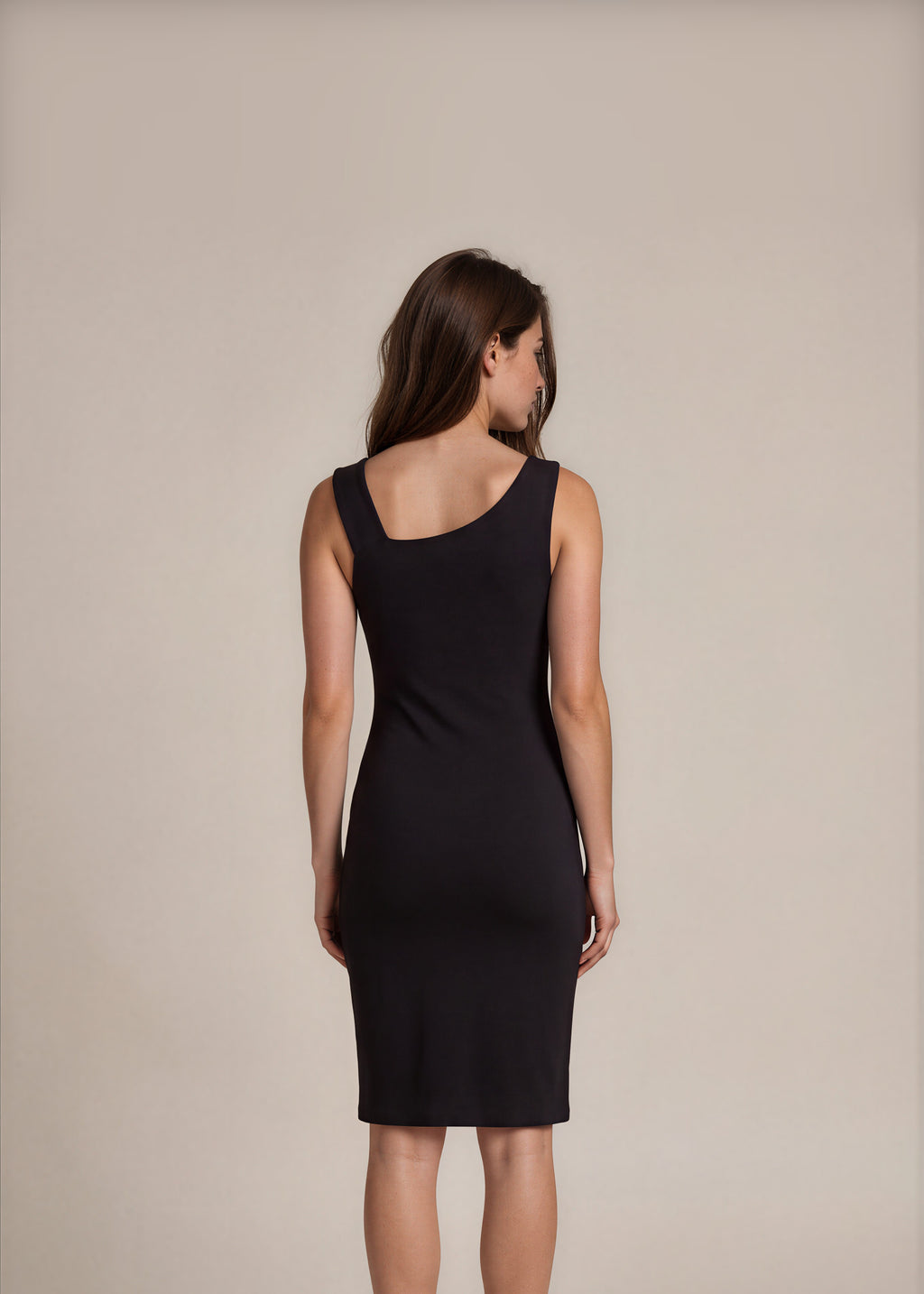 Gucci Black Square Neck Midi Dress back