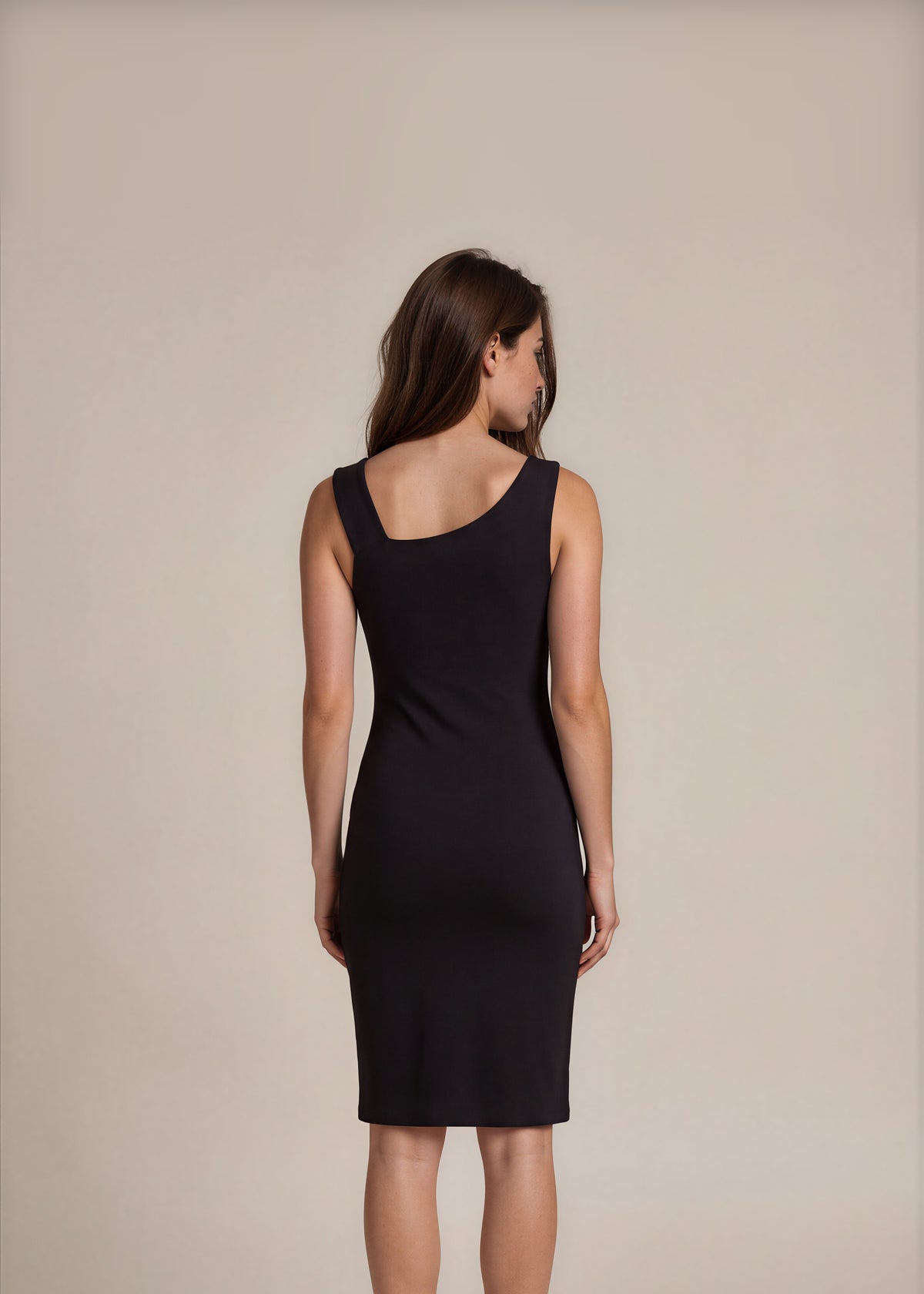 Gucci Black Square Neck Midi Dress back