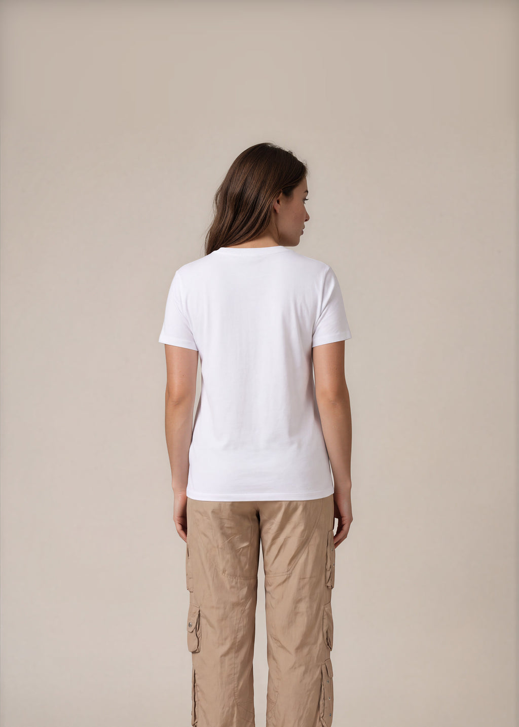Ralph Lauren Tan Silk Cargo Pants back