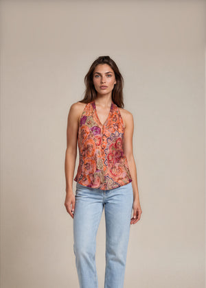 Max Mara Paisley Backless Top